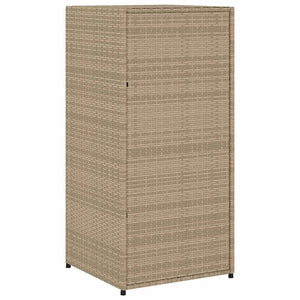 Armadietto Portaoggetti da Giardino Beige 55x55x111cm in Polyrattan