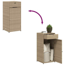 Carica l&#39;immagine nel visualizzatore di Gallery, Armadietto Portaoggetti da Giardino Beige 55x55x111cm in Polyrattan