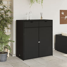 Carica l&#39;immagine nel visualizzatore di Gallery, Armadietto Portaoggetti da Giardino Nero 105x55x113cm in Polyrattan