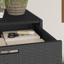 Carica l&#39;immagine nel visualizzatore di Gallery, Armadietto Portaoggetti da Giardino Nero 105x55x113cm in Polyrattan