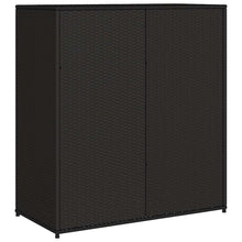 Carica l&#39;immagine nel visualizzatore di Gallery, Armadietto Portaoggetti da Giardino Nero 105x55x113cm in Polyrattan
