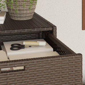 Armadietto Portaoggetti da Giardino Marrone 105x55x113 in Polyrattan