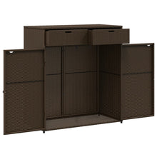 Carica l&#39;immagine nel visualizzatore di Gallery, Armadietto Portaoggetti da Giardino Marrone 105x55x113 in Polyrattan