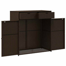 Carica l&#39;immagine nel visualizzatore di Gallery, Armadietto Portaoggetti da Giardino Marrone 105x55x113 in Polyrattan