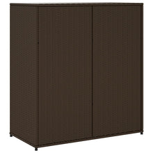Carica l&#39;immagine nel visualizzatore di Gallery, Armadietto Portaoggetti da Giardino Marrone 105x55x113 in Polyrattan