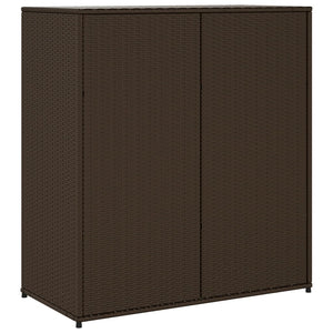 Armadietto Portaoggetti da Giardino Marrone 105x55x113 in Polyrattan