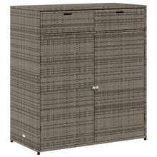 Carica l&#39;immagine nel visualizzatore di Gallery, Armadietto Portaoggetti da Giardino Grigio 105x55x113cm in Polyrattan