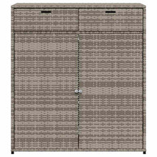 Carica l&#39;immagine nel visualizzatore di Gallery, Armadietto Portaoggetti da Giardino Grigio 105x55x113cm in Polyrattan