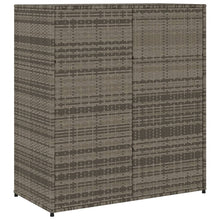 Carica l&#39;immagine nel visualizzatore di Gallery, Armadietto Portaoggetti da Giardino Grigio 105x55x113cm in Polyrattan