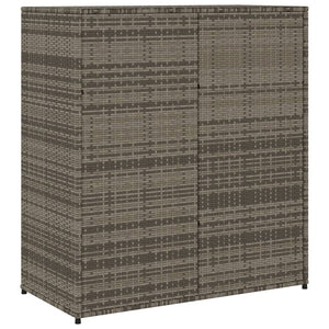 Armadietto Portaoggetti da Giardino Grigio 105x55x113cm in Polyrattan