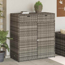 Carica l&#39;immagine nel visualizzatore di Gallery, Armadietto Portaoggetti da Giardino Grigio 105x55x113cm in Polyrattan