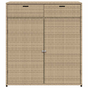 Armadietto Portaoggetti da Giardino Beige 105x55x113cm in Polyrattan