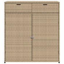 Carica l&#39;immagine nel visualizzatore di Gallery, Armadietto Portaoggetti da Giardino Beige 105x55x113cm in Polyrattan