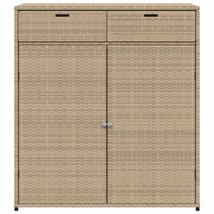 Armadietto Portaoggetti da Giardino Beige 105x55x113cm in Polyrattan