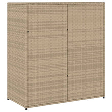 Carica l&#39;immagine nel visualizzatore di Gallery, Armadietto Portaoggetti da Giardino Beige 105x55x113cm in Polyrattan