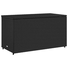 Carica l&#39;immagine nel visualizzatore di Gallery, Armadietto Portaoggetti da Giardino Nero 110x55x60,5cm in Polyrattan