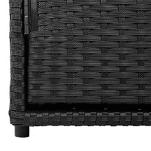 Carica l&#39;immagine nel visualizzatore di Gallery, Armadietto Portaoggetti da Giardino Nero 110x55x60,5cm in Polyrattan