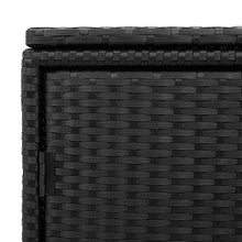 Carica l&#39;immagine nel visualizzatore di Gallery, Armadietto Portaoggetti da Giardino Nero 110x55x60,5cm in Polyrattan