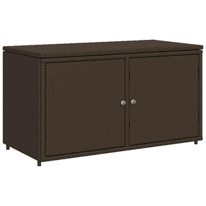 Armadietto Portaoggetti da Giardino Marrone 110x55x60,5 in Polyrattan