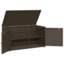 Carica l&#39;immagine nel visualizzatore di Gallery, Armadietto Portaoggetti da Giardino Marrone 110x55x60,5 in Polyrattan