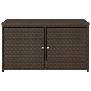 Armadietto Portaoggetti da Giardino Marrone 110x55x60,5 in Polyrattan
