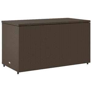 Armadietto Portaoggetti da Giardino Marrone 110x55x60,5 in Polyrattan