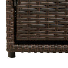 Carica l&#39;immagine nel visualizzatore di Gallery, Armadietto Portaoggetti da Giardino Marrone 110x55x60,5 in Polyrattan