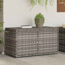 Carica l&#39;immagine nel visualizzatore di Gallery, Armadietto Portaoggetti da Giardino Grigio 110x55x60,5 in Polyrattan