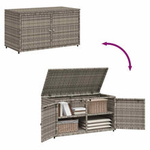 Carica l&#39;immagine nel visualizzatore di Gallery, Armadietto Portaoggetti da Giardino Grigio 110x55x60,5 in Polyrattan