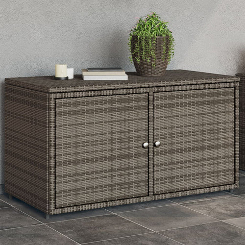 Armadietto Portaoggetti da Giardino Grigio 110x55x60,5 in Polyrattan