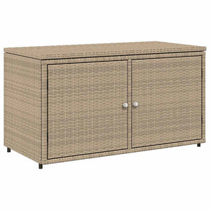 Armadietto Portaoggetti da Giardino Beige 110x55x60,5cm in Polyrattan