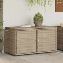 Carica l&#39;immagine nel visualizzatore di Gallery, Armadietto Portaoggetti da Giardino Beige 110x55x60,5cm in Polyrattan