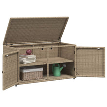 Carica l&#39;immagine nel visualizzatore di Gallery, Armadietto Portaoggetti da Giardino Beige 110x55x60,5cm in Polyrattan