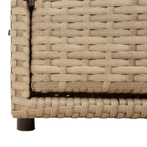 Armadietto Portaoggetti da Giardino Beige 110x55x60,5cm in Polyrattan