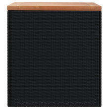 Load image into Gallery viewer, Cassapanca da Giardino Nero 110x50x54cm in Polyrattan e Legno d&#39;Acacia