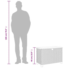 Load image into Gallery viewer, Baule da Giardino Nero 80x40x48 cm in Polyrattan e Legno d&#39;Acacia