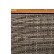 Laden Sie das Bild in den Galerie-Viewer, Cassapanca da Giardino Grigio 80x40x48 cm in Polyrattan e Legno d&#39;Acacia