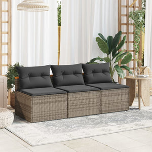 Coppia Poltrone da Giardino con Cuscini Antracite in Polyrattan Grigio