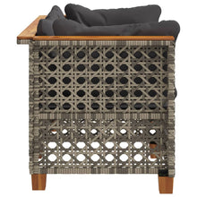 Carica l&#39;immagine nel visualizzatore di Gallery, Divano da Giardino con Cuscini Grigi 2 posti in Polyrattan Grigio