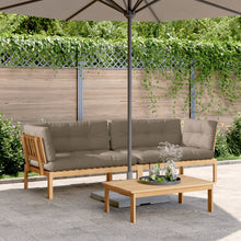 Carica l&#39;immagine nel visualizzatore di Gallery, Divano Pallet da Giardino 133x92x69 cm con Cuscini Grigi in Massello d&#39;Acacia