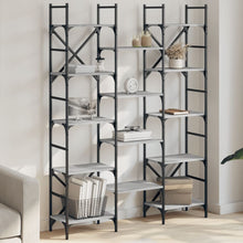 Carica l&#39;immagine nel visualizzatore di Gallery, Libreria Grigio Sonoma 127,5x28,5x172,5 cm in Legno Multistrato