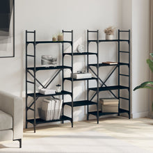 Charger l&#39;image dans la galerie, Libreria Nera 160x28,5x136,5 cm in Legno Multistrato
