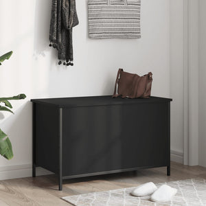 Cassapanca Nera 80x42,5x50 cm in Legno Multistrato