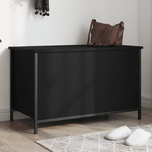 Cassapanca Nera 80x42,5x50 cm in Legno Multistrato