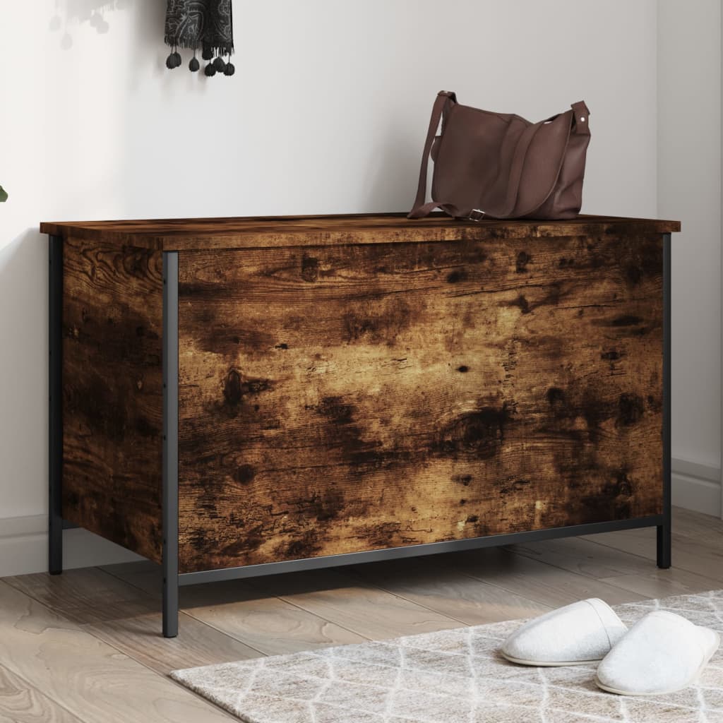 Cassapanca Rovere Fumo 80x42,5x50 cm Legno Multistrato