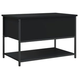 Panca con Vano Contenitore Nera 70x42,5x47 cm in Legno Multistrato