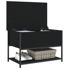 Load image into Gallery viewer, Panca con Vano Contenitore Nera 70x42,5x47 cm in Legno Multistrato