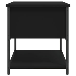 Panca con Vano Contenitore Nera 70x42,5x47 cm in Legno Multistrato