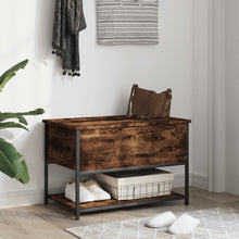 Load image into Gallery viewer, Panca con Vano Contenitore Rovere Fumo 70x42,5x47 cm Legno Multistrato