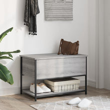 Load image into Gallery viewer, Panca con Vano Contenitore Grigio Sonoma 70x42,5x47cm Legno Multistrato